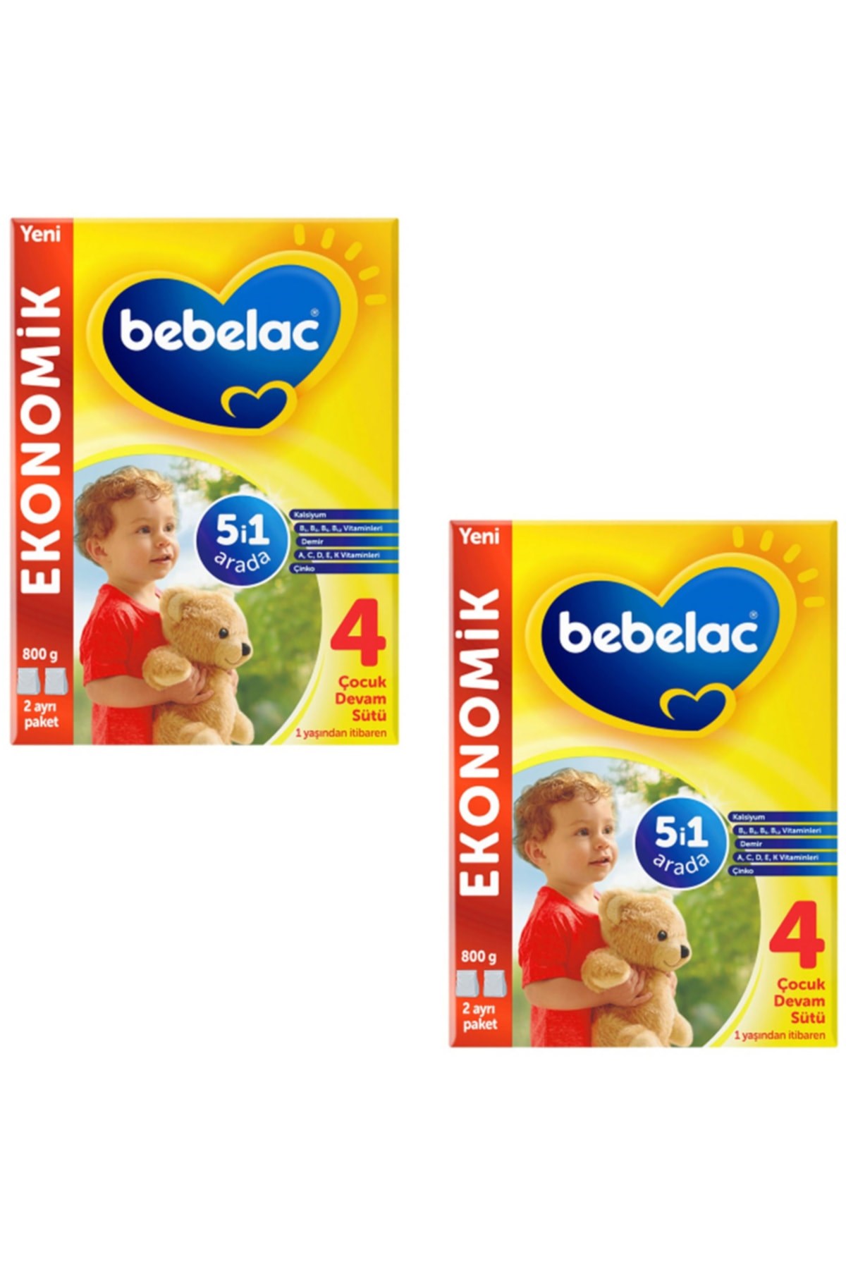 Bebelac 4 Devam Sütü 800 g 1 yaş + 2 ADET