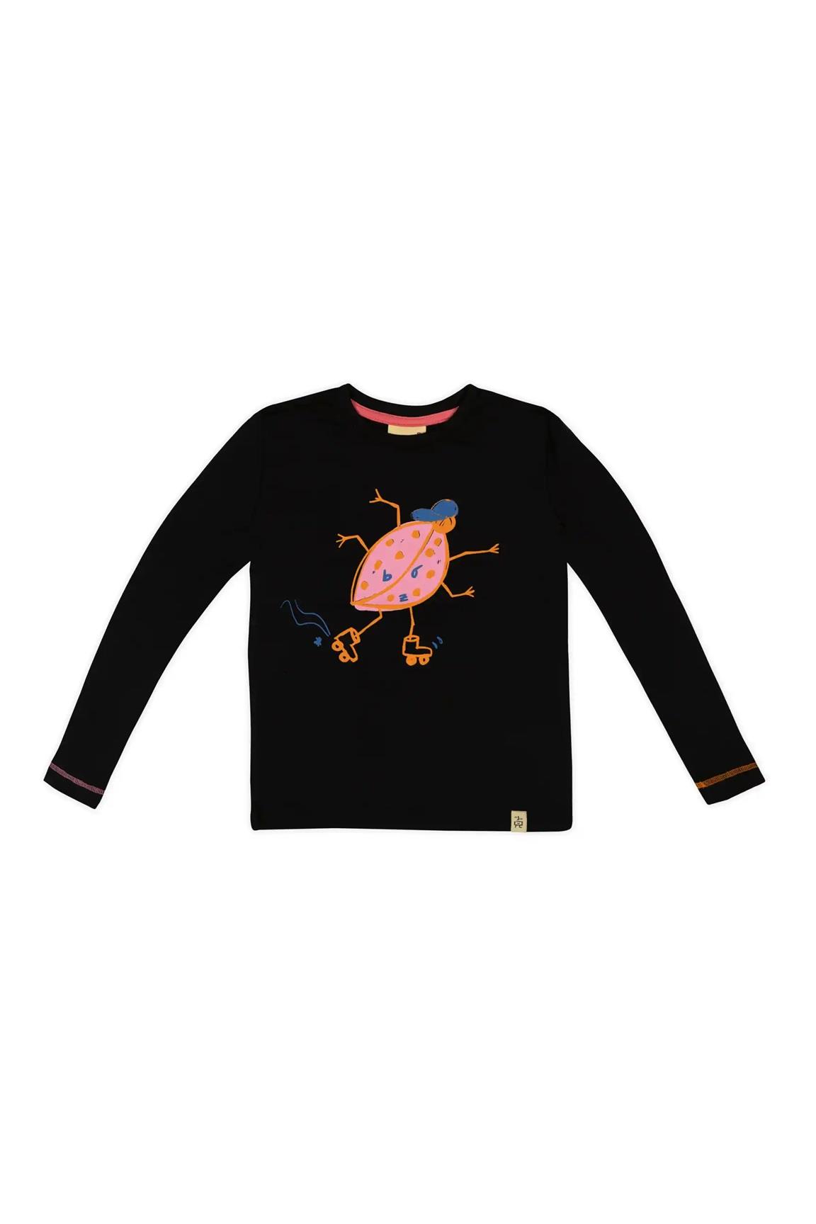 Beetle Beez Pink Lady Beetle Uzun Kollu T-Shirt - Siyah