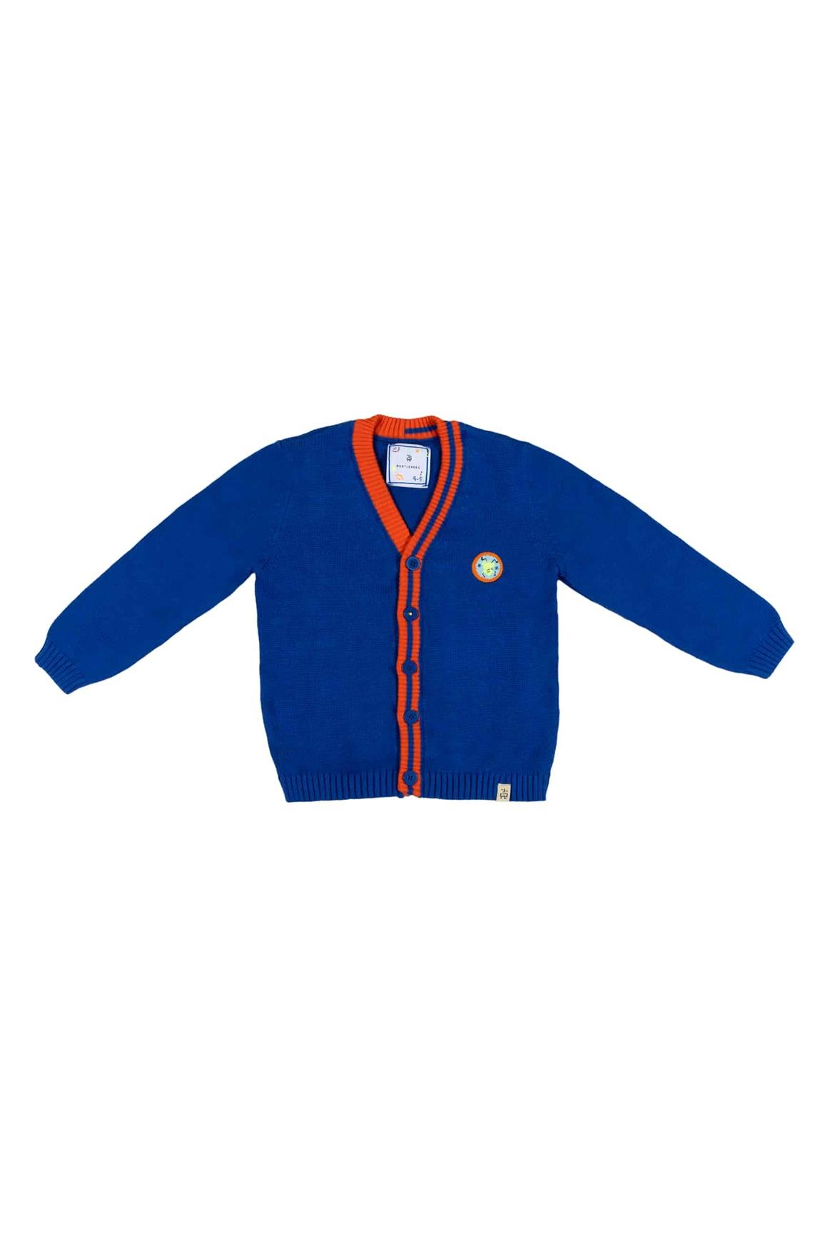 Beetle Beez Stripes Triko Ceket - Mavi _Turuncu&Mavi Biyeli