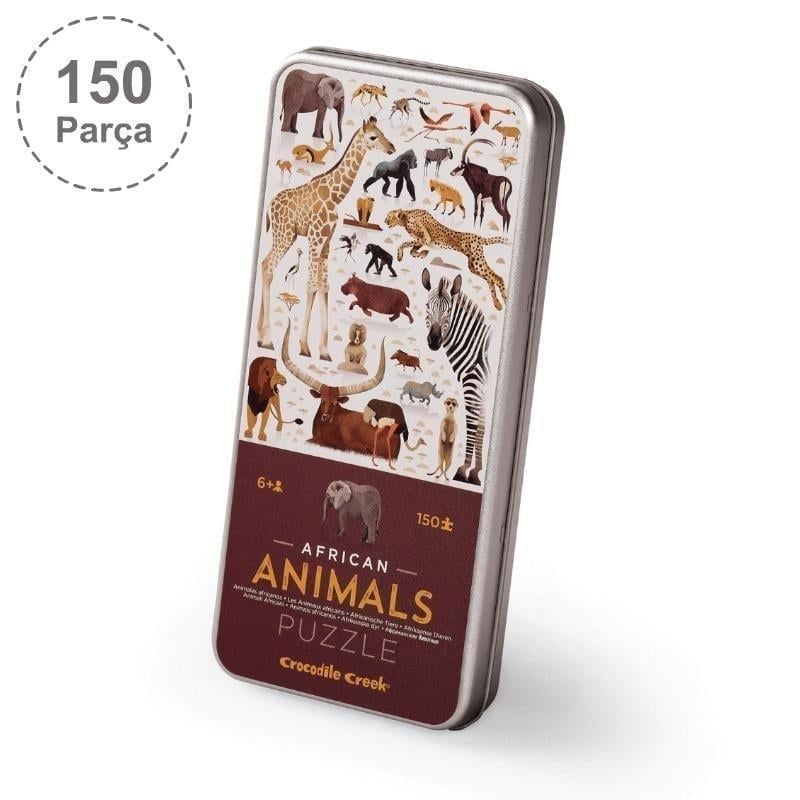 Crocodile Creek Metal Kutu African Animals Puzzle - 150 Parça - Afrika Hayvanları