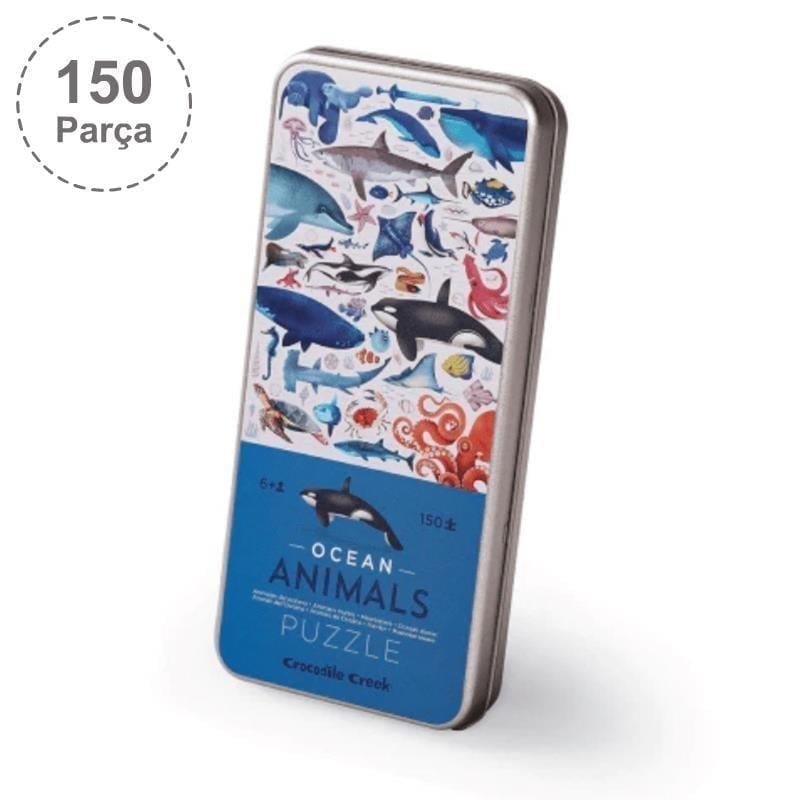 Crocodile Creek Metal Kutu Ocean Animals Puzzle - 150 Parça - Okyanus Hayvanları