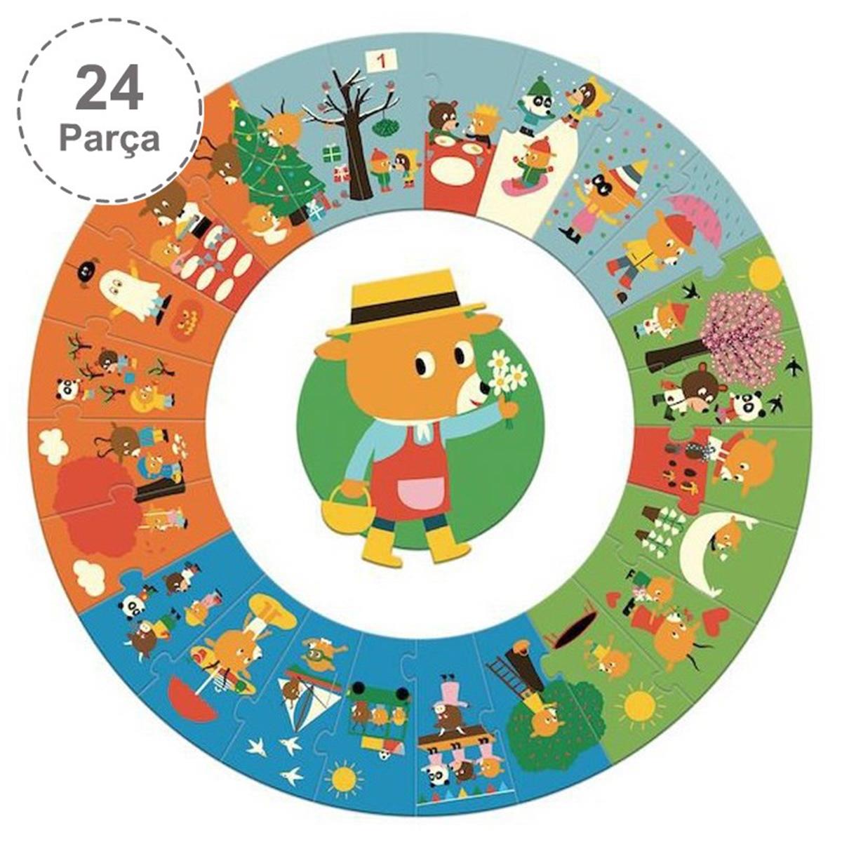 Djeco Yuvarlak Puzzle 24 Parça - Bir Yıl