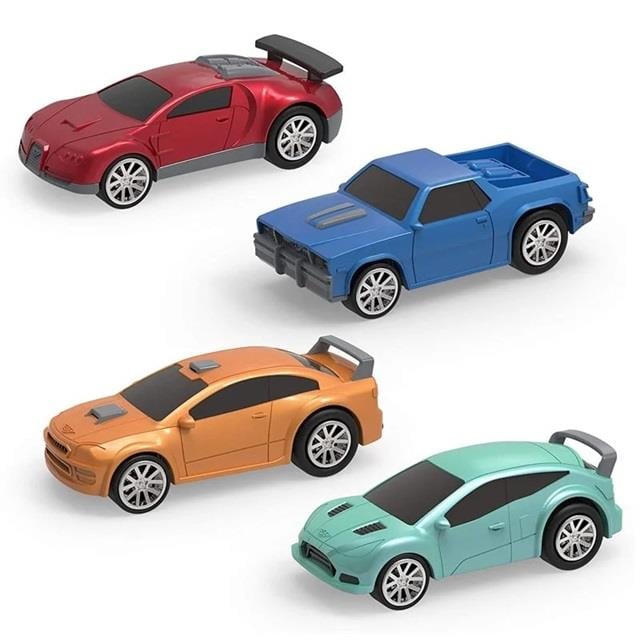 Driven 4'lü Çek Bırak Araba Seti - Turkuaz, Turuncu, Mavi, Kırmızı