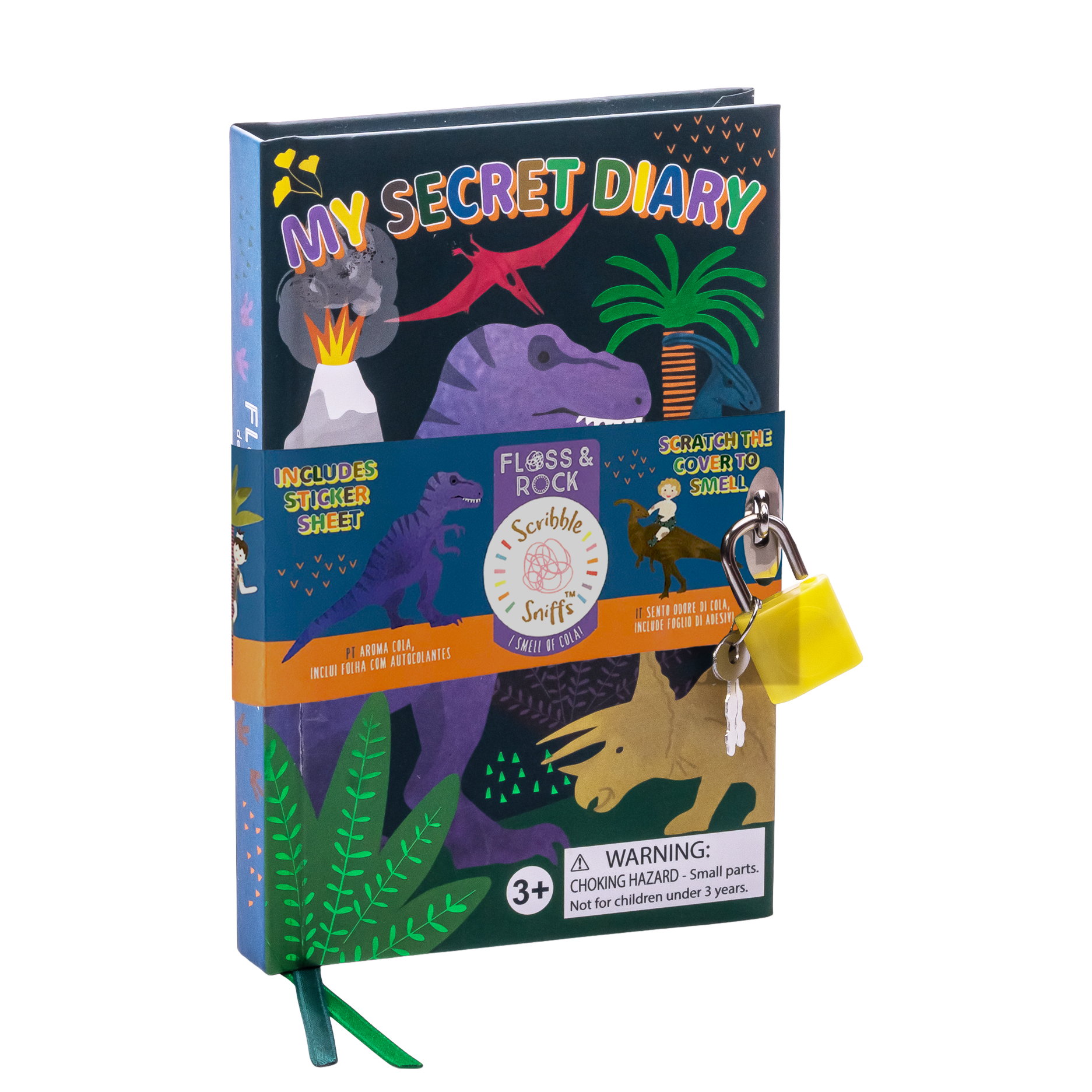 Floss & Rock Kokulu Kilitli Günlük - Dino - Dinozor