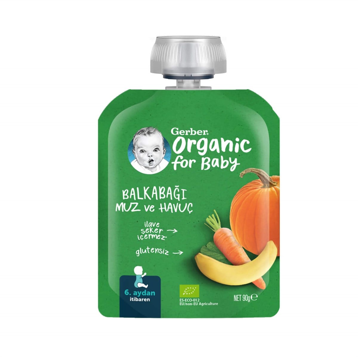 Gerber Organic Balkabağı Muz ve Havuç Püresi 90 gr