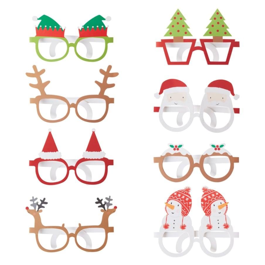 Ginger Ray - Novelty Christmas Glasses - Yeni Yıl Gözlükleri (8'li)