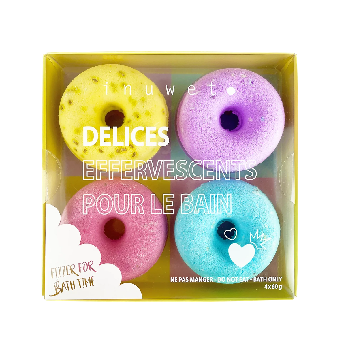 Inuwet Coffret Donut Fizzers / 4'lü Donut Banyo Sabunu Seti