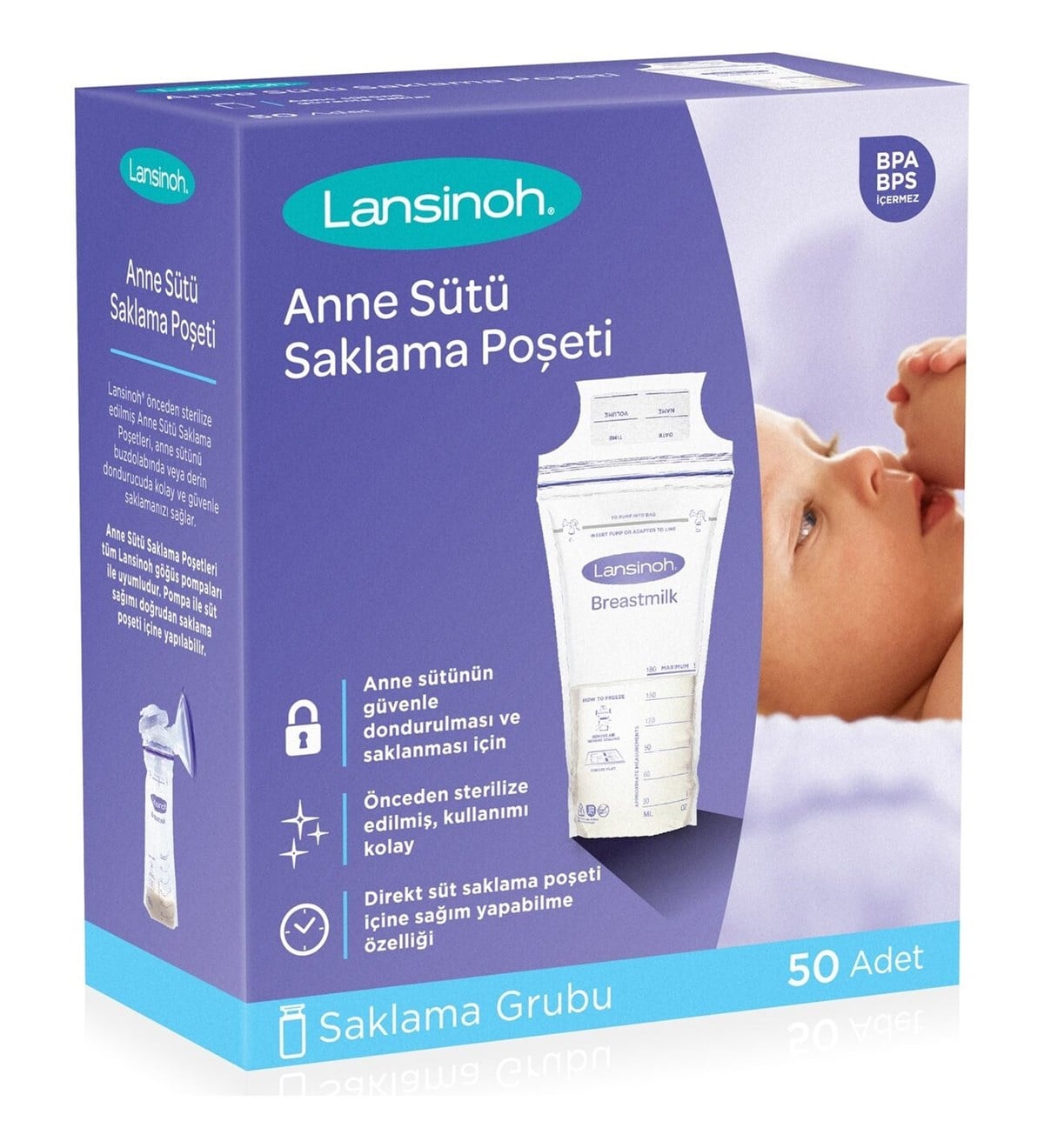 Lansinoh Anne Sütü Saklama Poşeti 50 Adet