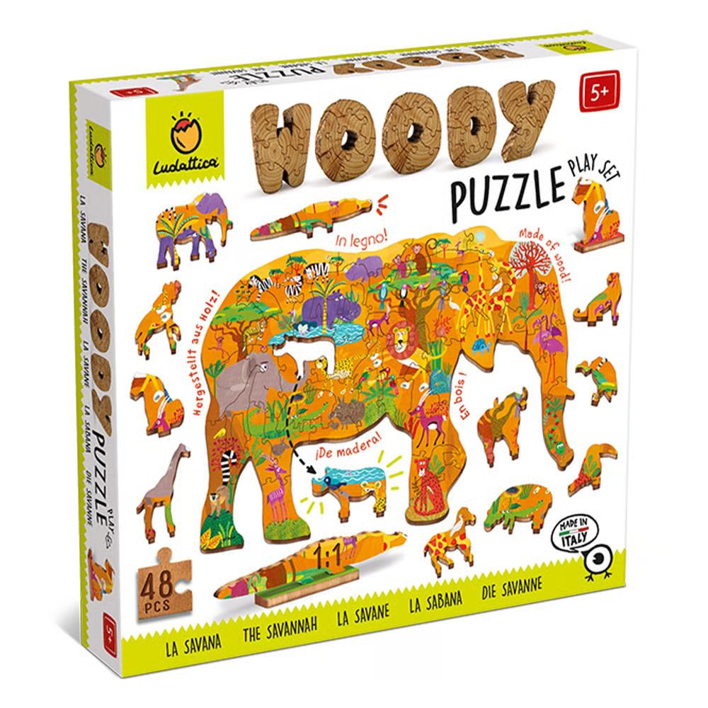 Ludattica Woody Puzzle The Savannah - Ahşap Yap Boz Savan