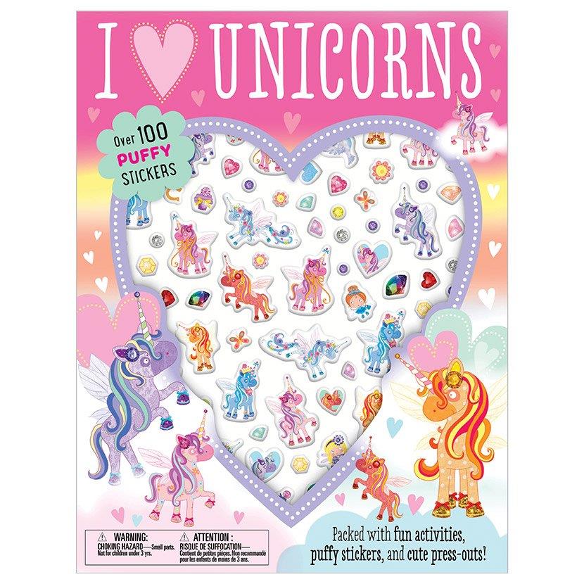 Make Believe Ideas - Puffy Sticker I love Unicorns