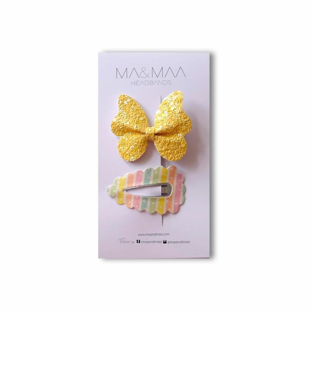 MA&MAA Pudra Kelebek Set Klips Toka ve Çıt Çıt 