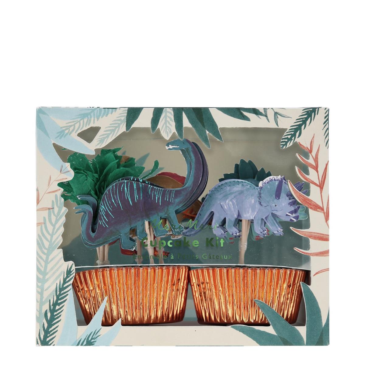 Meri Meri - Dinosaur Cupcake Kit - Dinozor Cupcake Kit - 24'lü