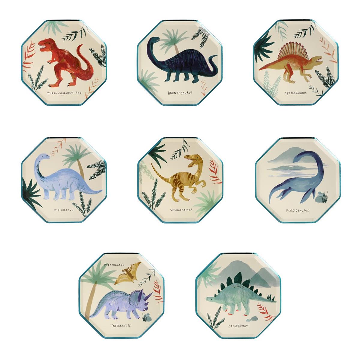 Meri Meri - Dinosaur Plates - Dinozor Tabak