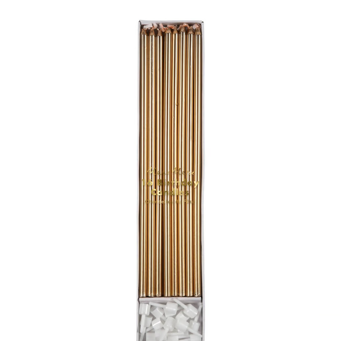Meri Meri - Gold Long Candles - Altın Uzun Mum