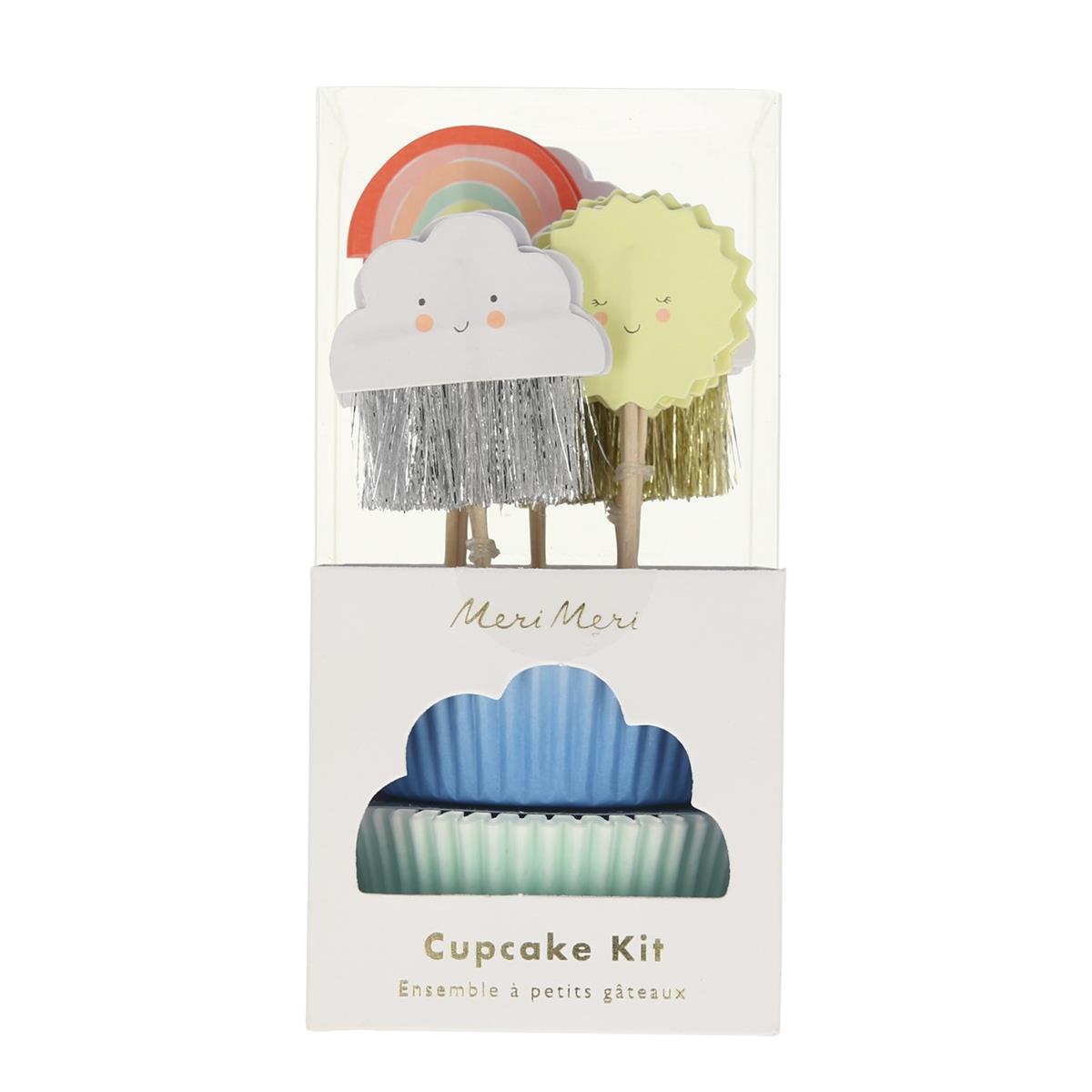 Meri Meri - Happy Weather Cupcake Kit - Gökyüzü Cupcake Kit - 24'lü