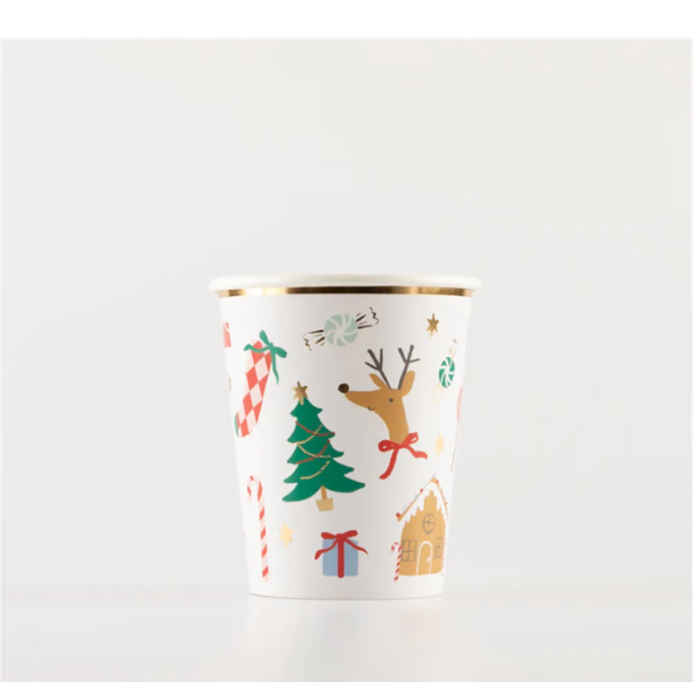 Meri Meri - Jolly Christmas Cups - Yeni Yıl Bardaklar (8'li)