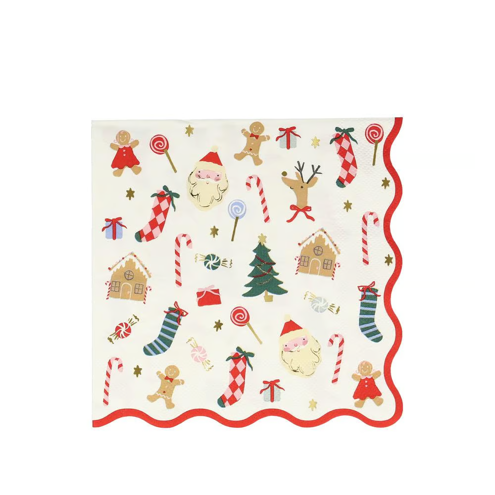 Meri Meri - Jolly Christmas Large Napkins - Yeni Yıl Peçeteler (L) (16'lı)