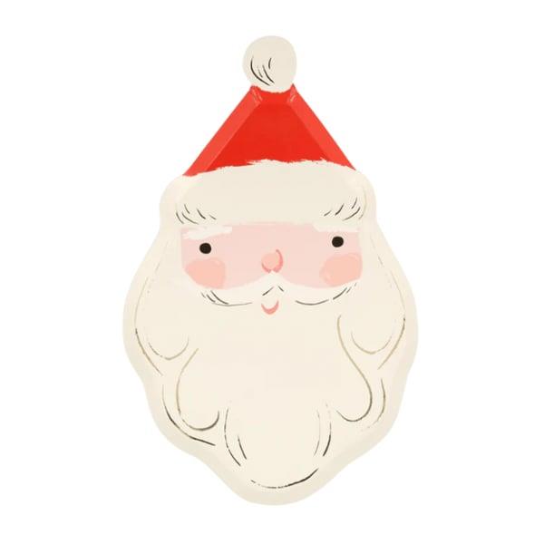 Meri Meri - Jolly Christmas Santa Plates - Noel Baba Tabaklar (8'li)