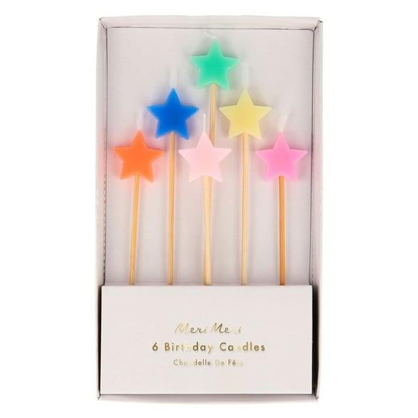 Meri Meri - Mixed Star Candles - Karışık Yıldız Mumlar - 6'lı