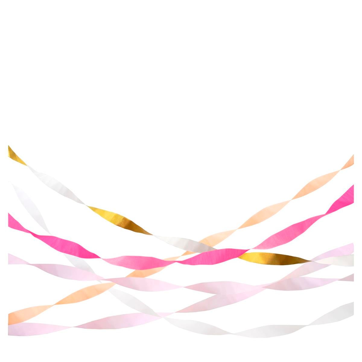 Meri Meri - Pink Crepe Paper Streamers - Pembe Kağıt Şeritler