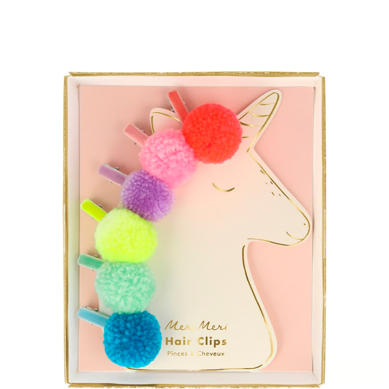 Meri Meri - Pompom Unicorn Hair Clips - Unicornlu Ponpon Toka