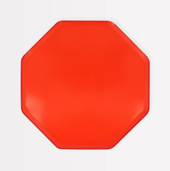 Meri Meri - Tomato Red Side Plates - Domates Kırmızısı Tabaklar (M) (x8)