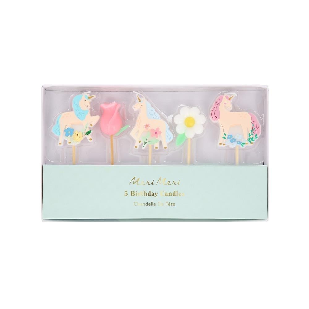 Meri Meri - Unicorn Mumlar - 5 Adet