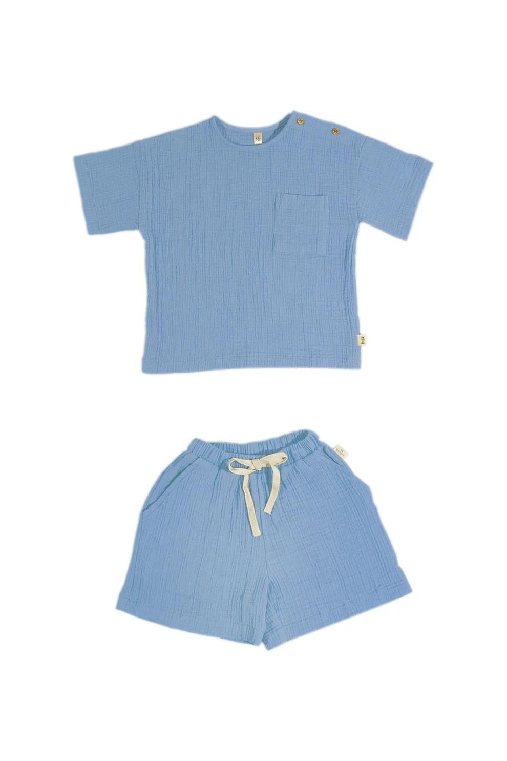 Miela Kids Comfy Müslin Set - Sky Blue - Mavi