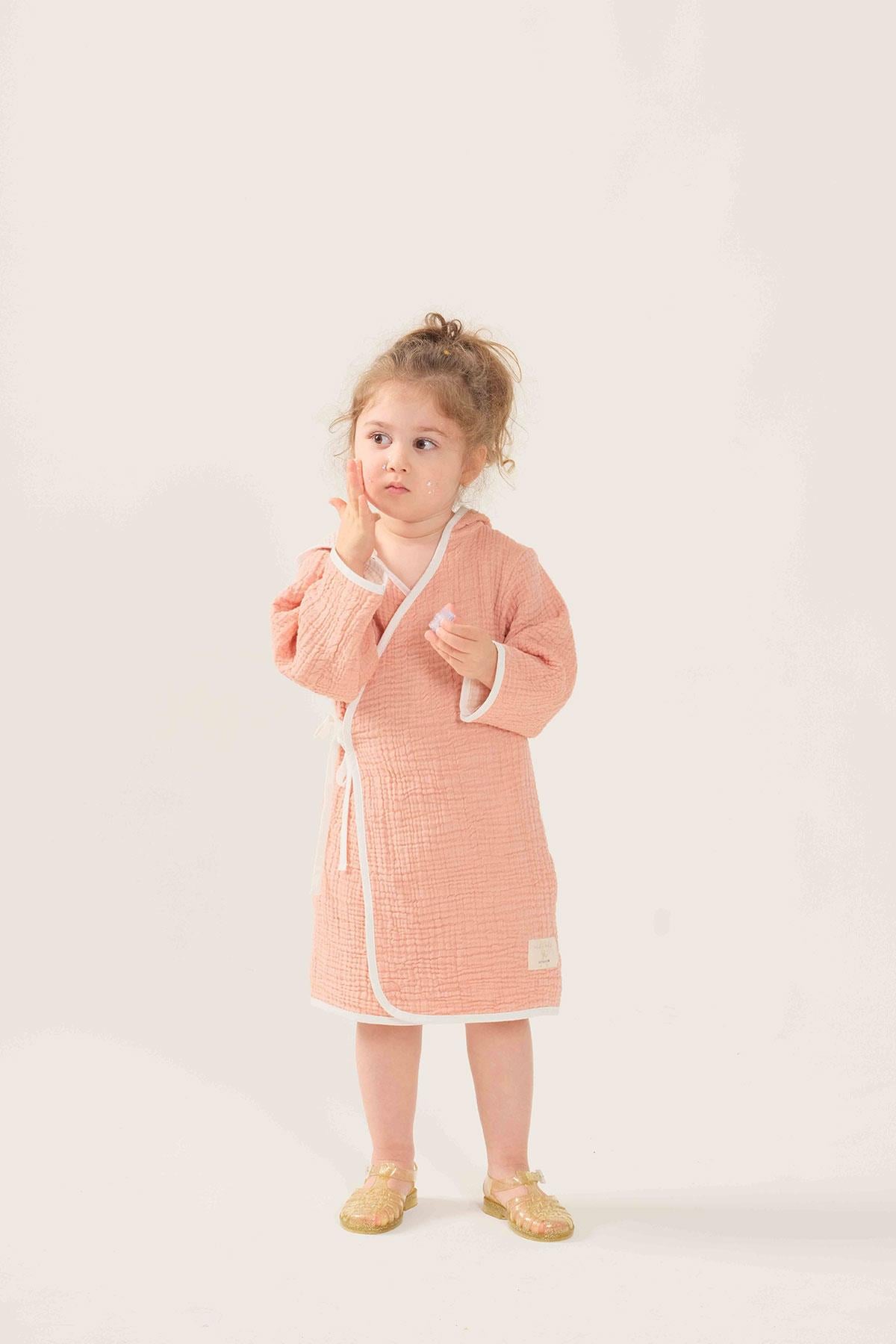 Miela Kids Marshmallow Kimono Bornoz - Somon