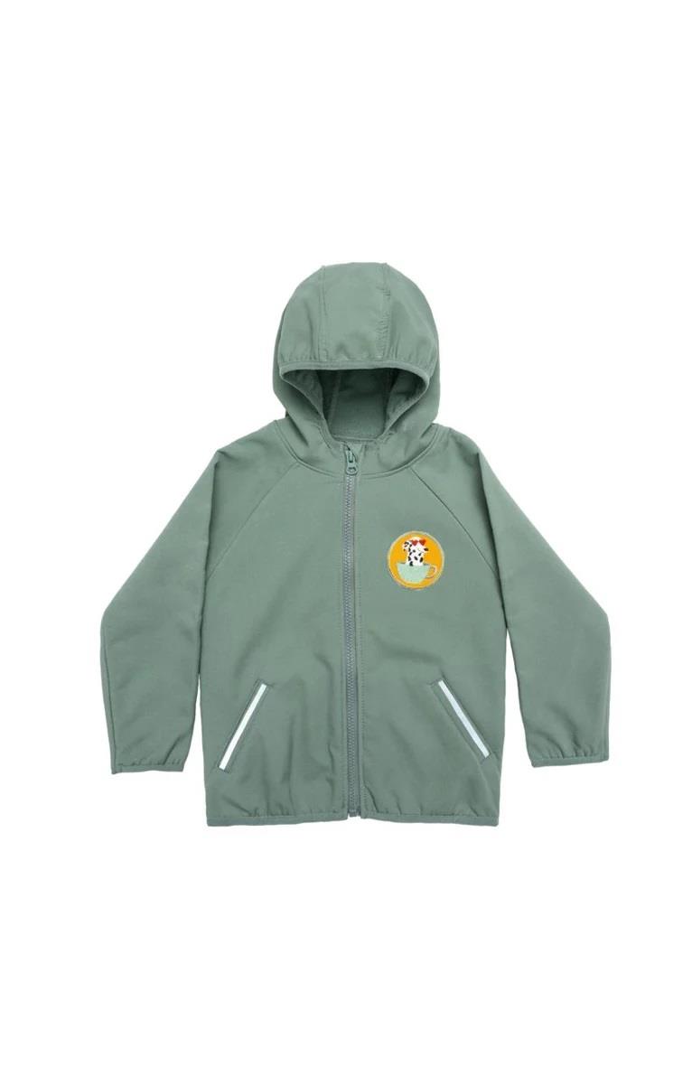Miela Kids Su Tutmaz Softshell Düz Renkli Ceket - Mint