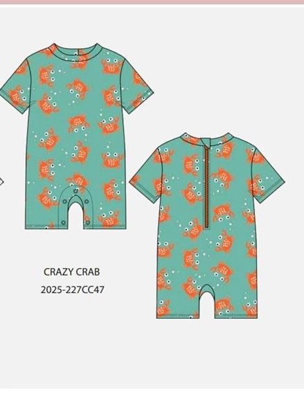Miela Kids UV Korumalı Bebek Tek Parça Mayo-Crazy Crab