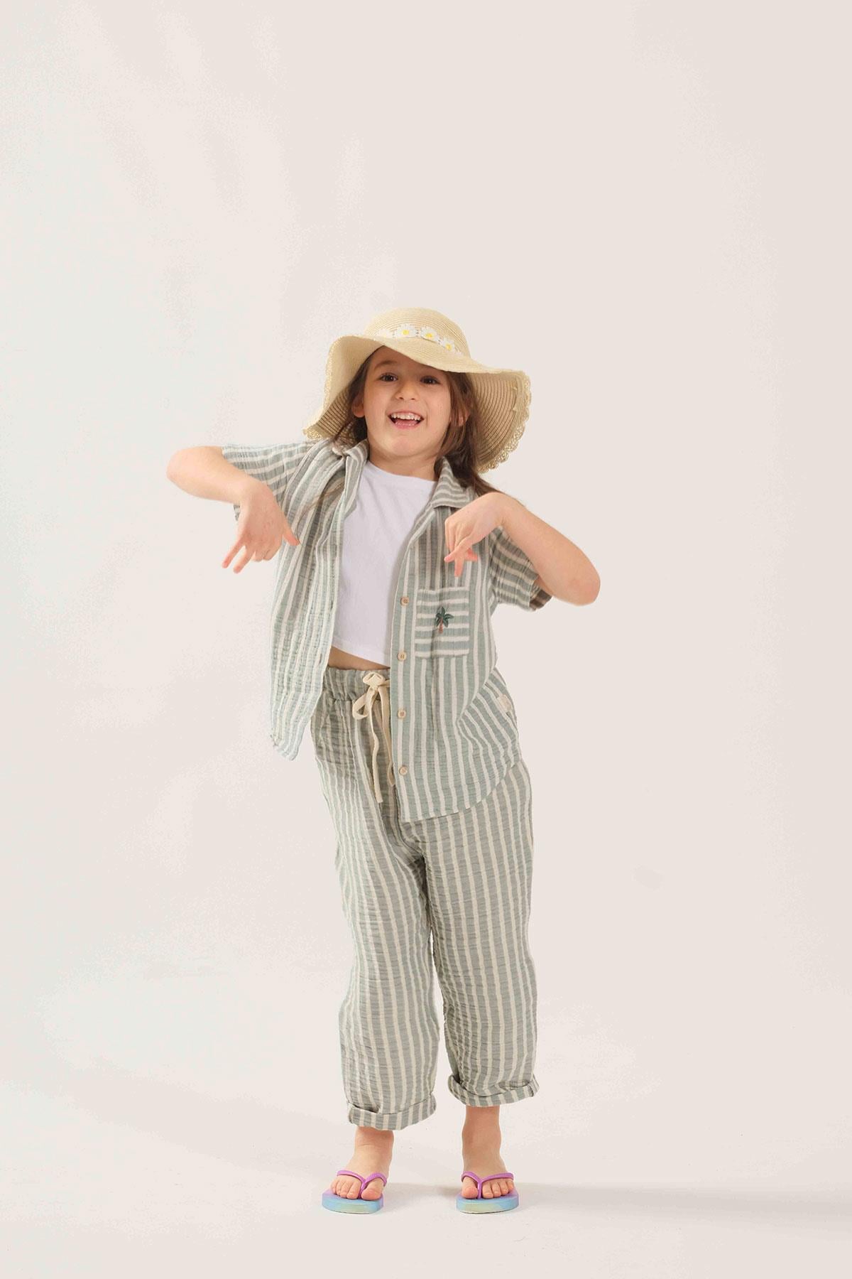 Miela Müslin Pantolon - Mint