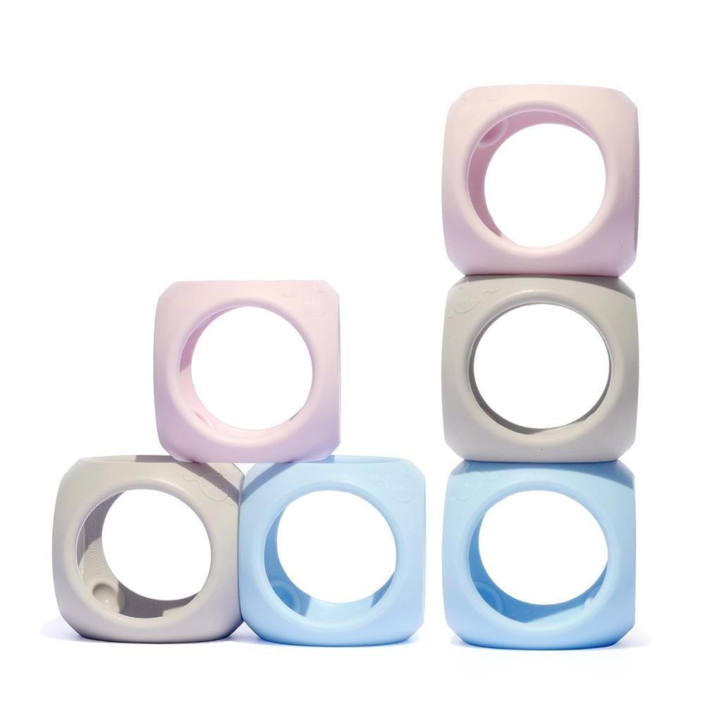 Moluk Oibo 3-Set Primary Pastel Ice Blue-Baby Pink-Beige - Duyusal 3'lü Top Seti Pastel Mavi - Gri - Pembe