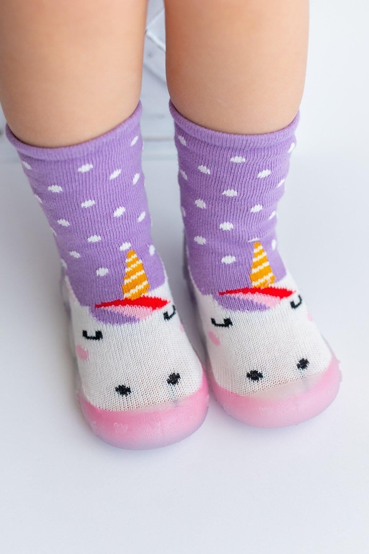 Nou Nou Unicorn Kaydırmaz Taban Çorap Panduf