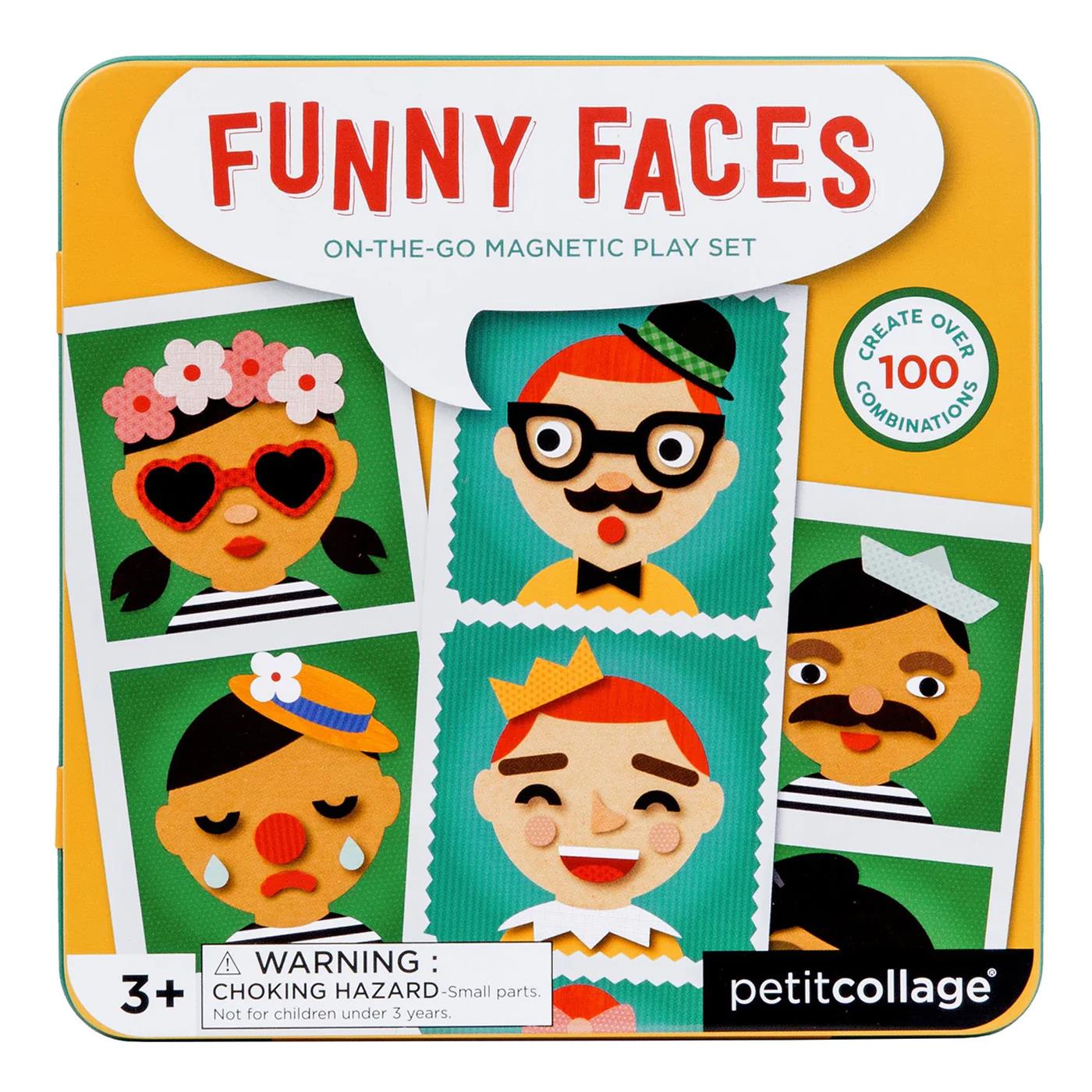 Petit Collage Taşınabilir Mıknatıslı Oyun Seti - Funny Faces