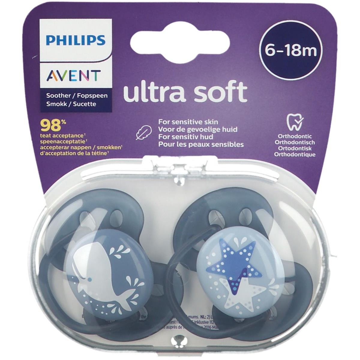 Philips Avent Ultra Soft İkili Emzik 6-18 Ay Erkek SCF223/03