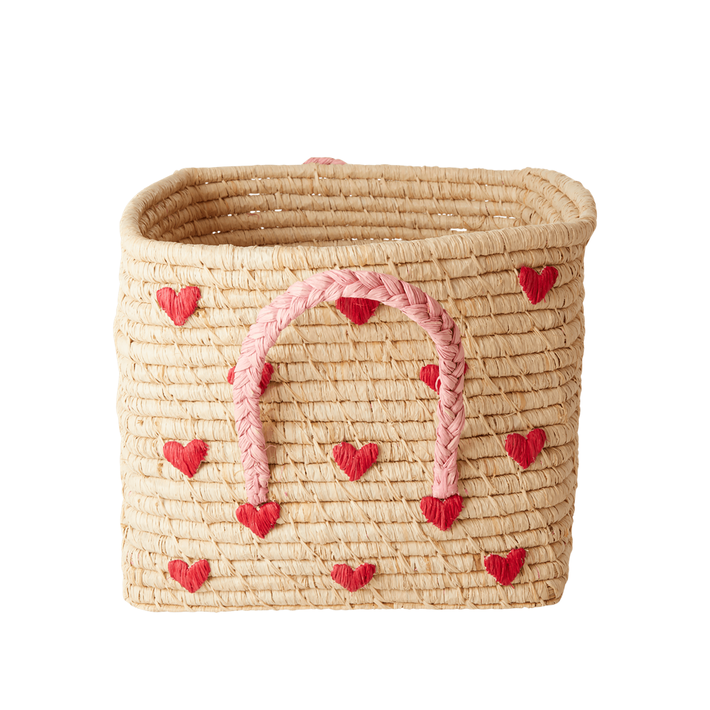Riceteria Rafya Dekoratif Sepet - Hearts
