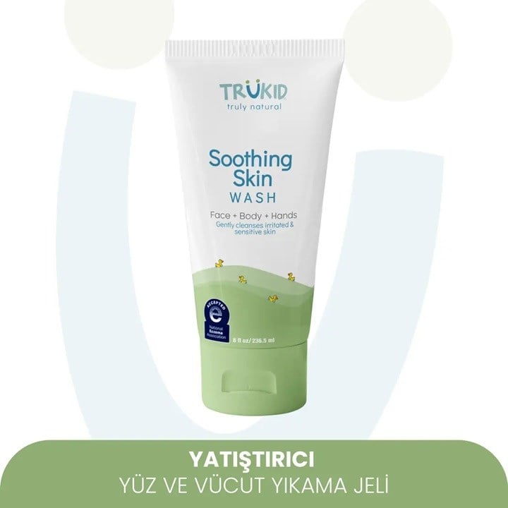 ruKid Egzama Eğilimli Ciltler için Yatıştırıcı Yüz ve Vücut Yıkama Jeli 236.5 ml - Trukid Shoothing Skin Wash