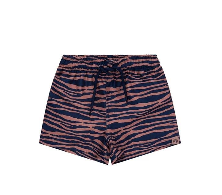 Swim Essentials Uv Korumalı Turuncu Desenli Şort Mayo - Lacivert
