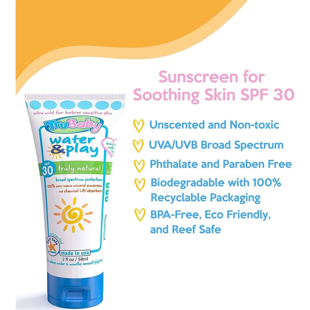 TRUBABY WATER &PLAY MİNERAL BEBEK GÜNEŞ KORUYUCU SPF 30 WATER RESİSTANT 58 ML