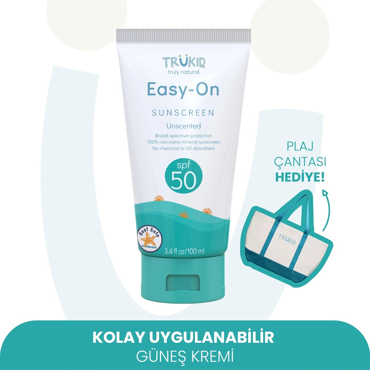Trukid Easy On Sunscreen - Kolay Uygulanabilir Güneş Kremi SPF 50 - 100 ml