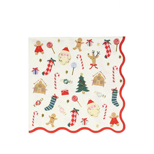 Meri Meri - Jolly Christmas Large Napkins - Yeni Yıl Peçeteler (L) (16'lı)