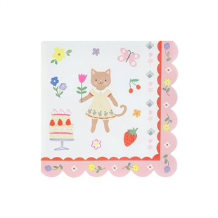 Meri Meri - Kitten Club Large Napkins - Yavru Kedi Kulübü Büyük Peçeteler - L - 16 Adet