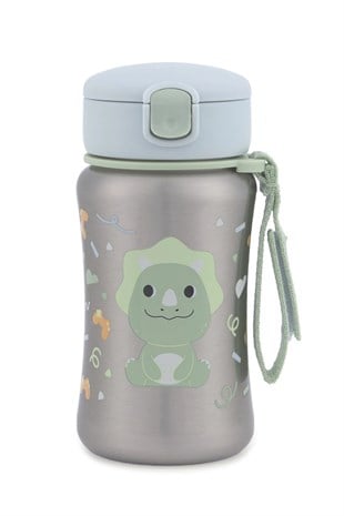 Skip Hop Besties Squad Pipetli Paslanmaz Çelik Suluk - Dinozor