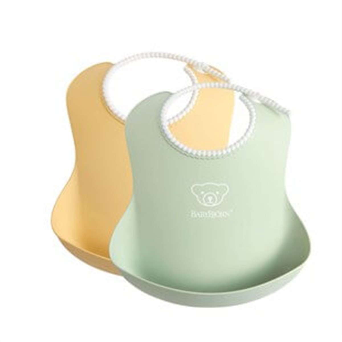 Babybjörn 2' li Yumuşak Plastik Mama Önlüğü Powder Yellow/Green