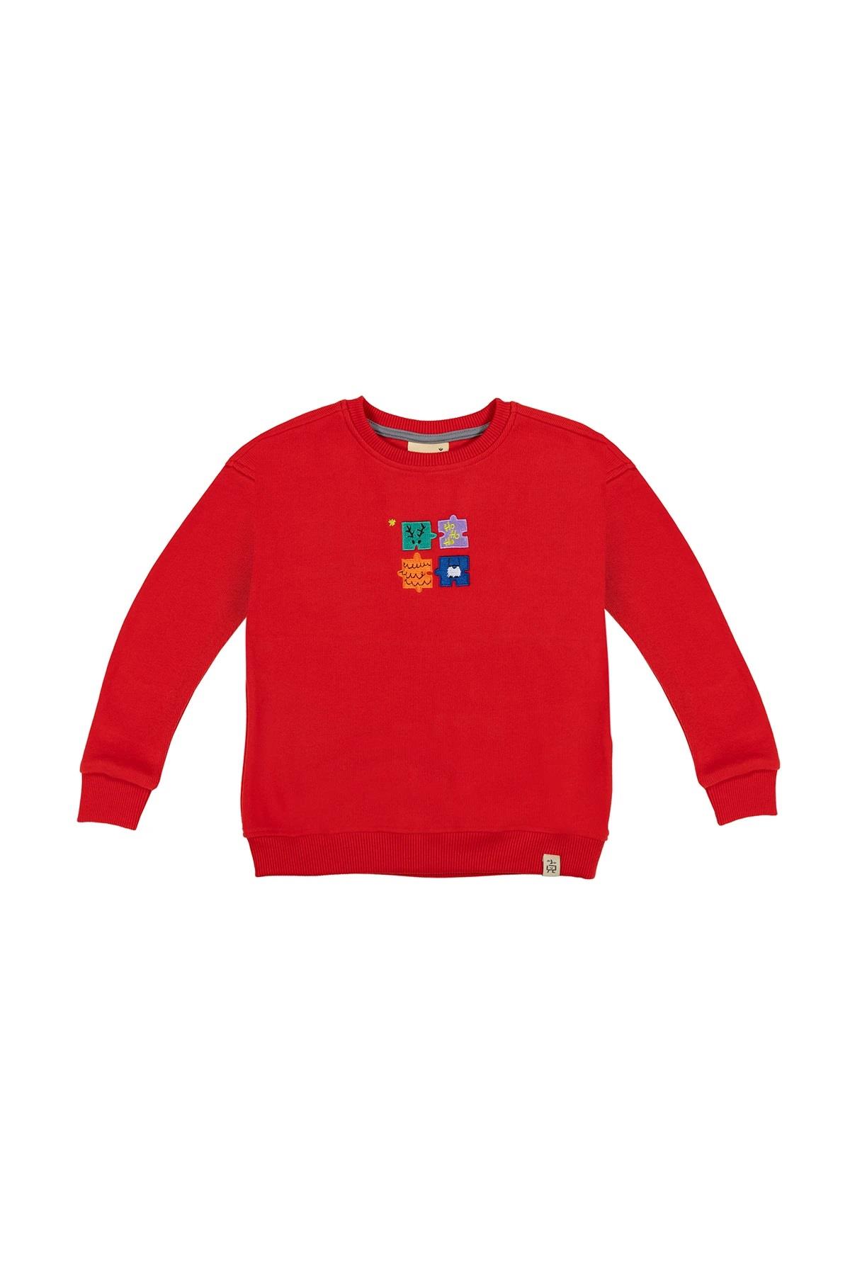Beetle Beez Deer Big Joy Sweatshirt - Kırmızı
