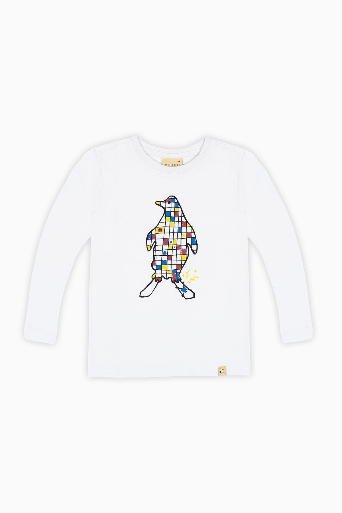 Beetle Beez Penguin Ride Long Sleeve T-Shirt - White