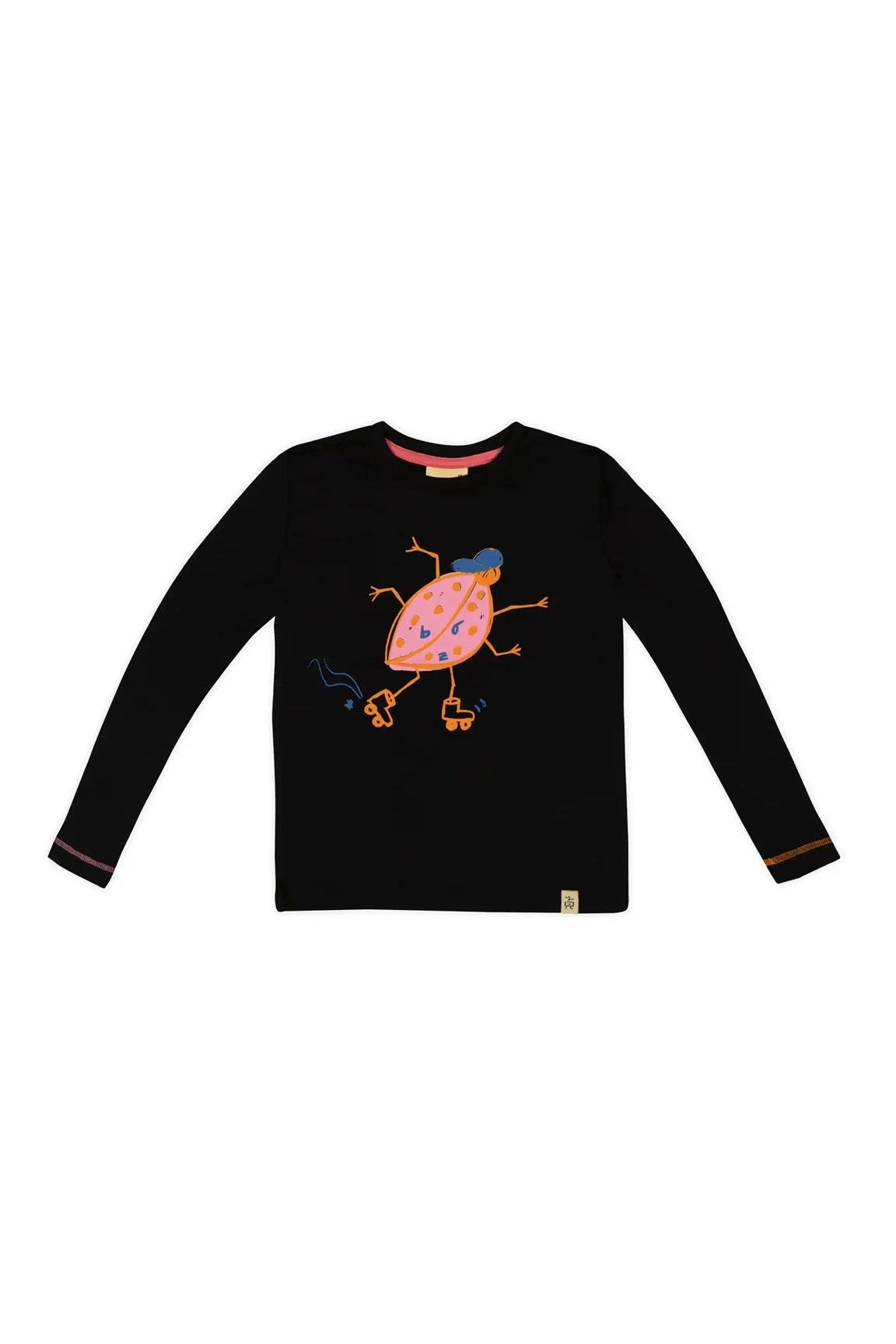 Beetle Beez Pink Lady Beetle Uzun Kollu T-Shirt - Siyah