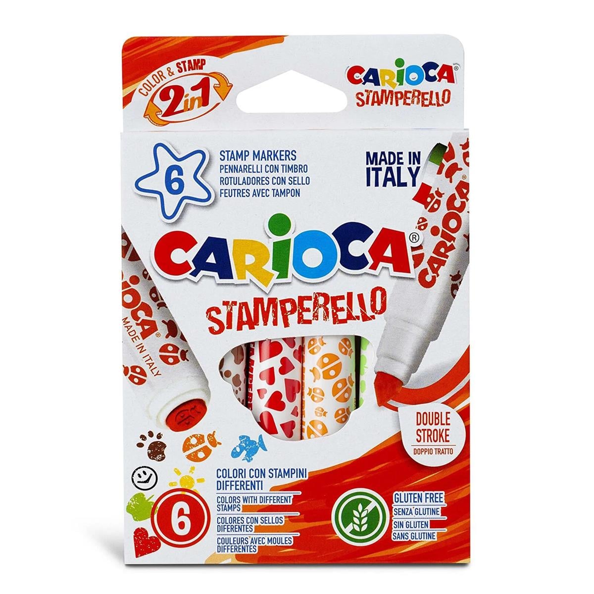Carioca Stamperello Step Markers / Yıkanabilir Keçeli Boya Kalemi 6'lı