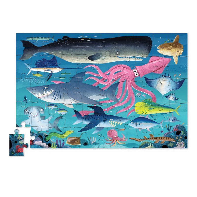 Crocodile Creek Metal Kutu Shark Reef Puzzle - 50 Parça - Köpekbalığı Resifi